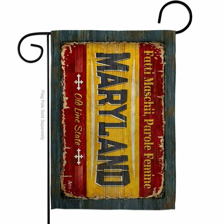 GUARDERIA 13 x 18.5 in. Maryland Vintage American State Garden Flag with Double-Sided Horizontal GU3953822